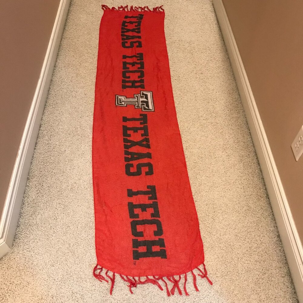 Texas Tech Red Raiders Women's Scarf Size W77"xH17" Sheer with Flair NEW